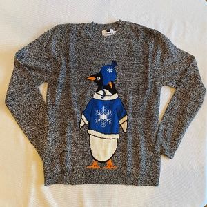 Ugly and Fun Christmas Sweater with Penguin